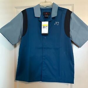 NEW! JORDAN Shirt Womens Small 'Flight Club' Ozone S/S Button Up